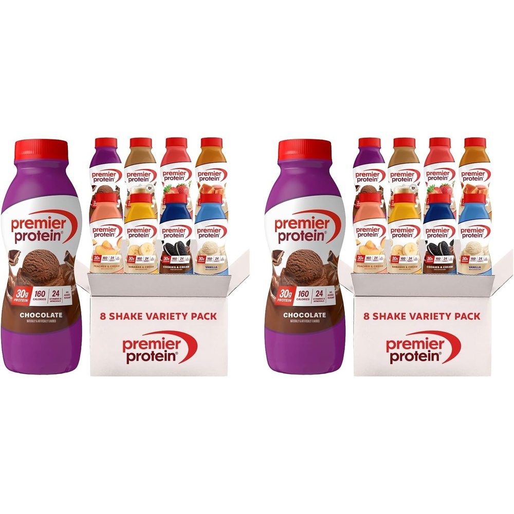 image:imagePremier Protein Shake 8 Flavor Variety Pack 30g Protein No Added Sugar 24 Vitamins amp Minerals to Support Immune Health GlutenFree 115 fl oz 8 Pack115 Fl Oz Pack of 16