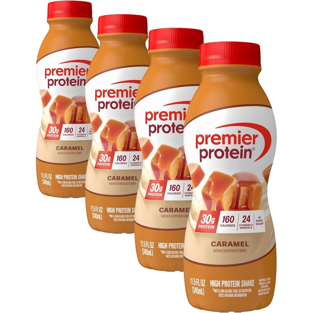 image:imagePremier Protein Shake Caramel 30g Protein No Added Sugar 24 Vitamins amp Minerals to Support Immune Health 115 fl oz 1 Pack115 Fl Oz Pack of 4
