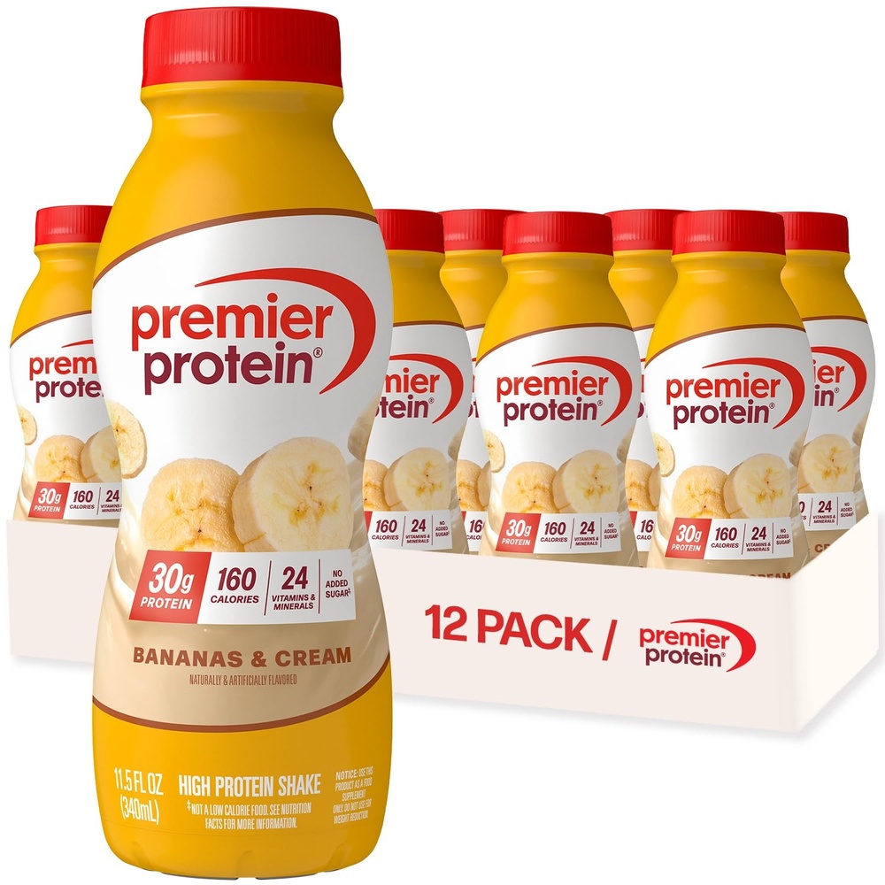 image:imagePremier Protein Shake Cookie Dough 30g Protein No Added Sugar 24 Vitamins amp Minerals to Support Immune Health GlutenFree 115 fl oz 12 PackBanana