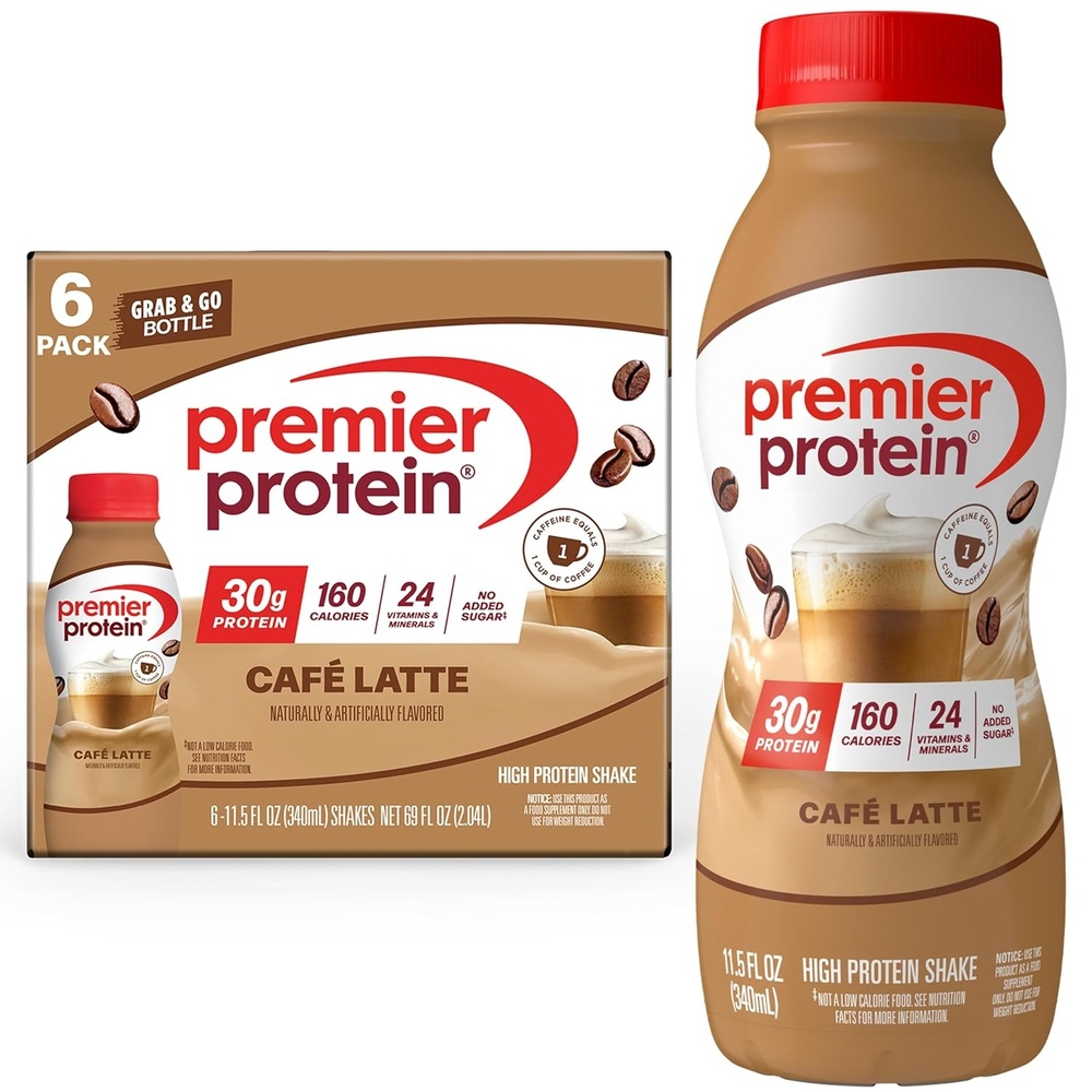 image:imagePremier Protein Shake Cookie Dough 30g Protein No Added Sugar 24 Vitamins amp Minerals to Support Immune Health GlutenFree 115 fl oz 12 PackCafe Latte