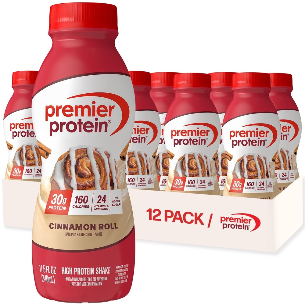 image:imagePremier Protein Shake Cookie Dough 30g Protein No Added Sugar 24 Vitamins amp Minerals to Support Immune Health GlutenFree 115 fl oz 12 PackCinnamon Roll