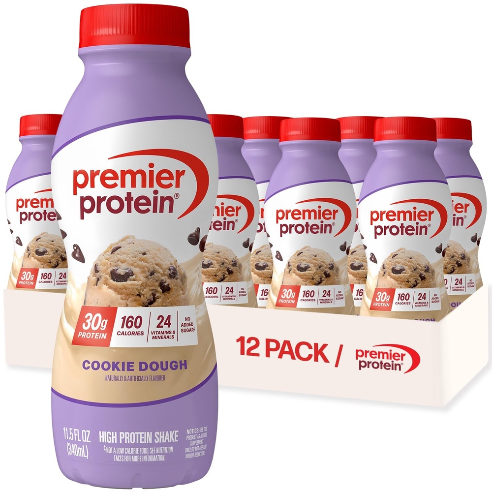 image:imagePremier Protein Shake Cookie Dough 30g Protein No Added Sugar 24 Vitamins amp Minerals to Support Immune Health GlutenFree 115 fl oz 12 PackCookie Dough