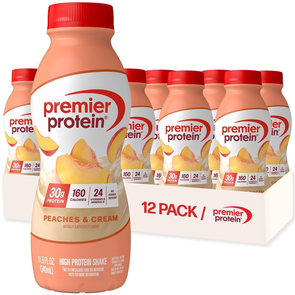 image:imagePremier Protein Shake Cookie Dough 30g Protein No Added Sugar 24 Vitamins amp Minerals to Support Immune Health GlutenFree 115 fl oz 12 PackPeaches  Cream