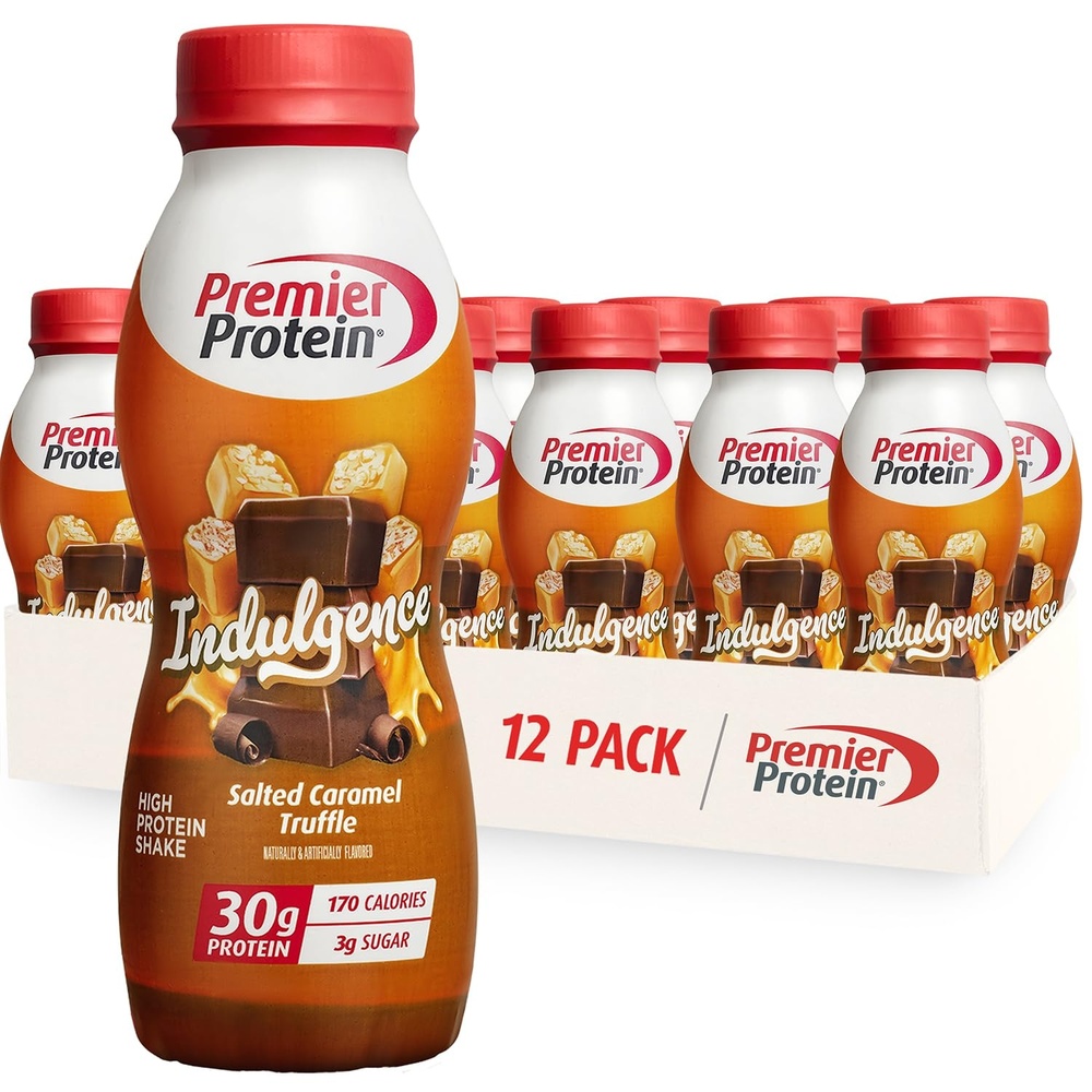 image:imagePremier Protein Shake INDULGENCE Decadent Dark Chocolate 30g Protein 170 Calories 3g Sugar 115 fl oz 12 Pack Packaging May VarySalted Caramel Truffle
