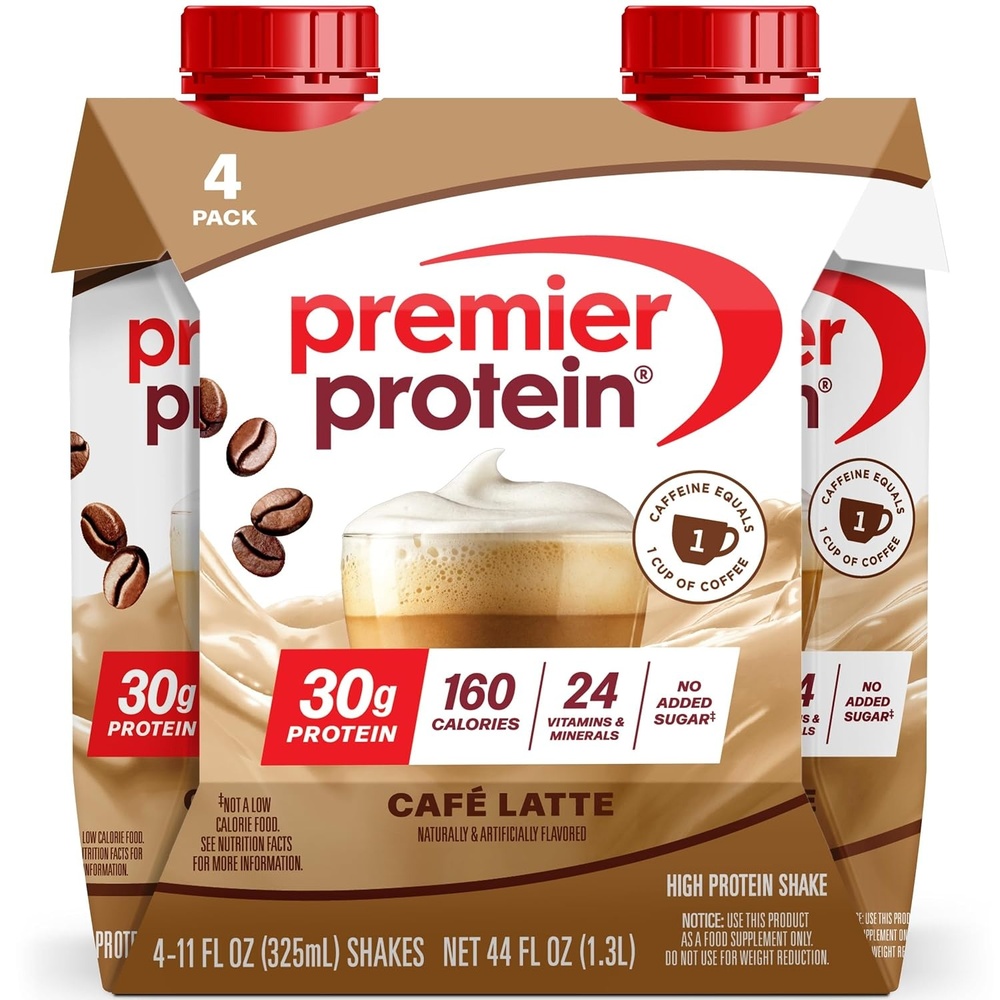 image:imagePremier Protein Shake Vanilla 30g Protein No Added Sugar 24 Vitamins amp Minerals to Support Immune Health 11 fl oz 4 PackCafe Latte