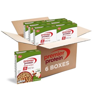 Premier Protein Apple & Cinnamon Flavored High Protein Breakfast Oatmeal, Instant Oats, Fiber Rich, 10.6 oz Box of 6 Pouches (Pack of 6)
