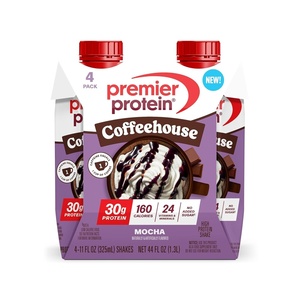 Premier Protein COFFEEHOUSE Mocha Protein Shake with Caffeine – 30g Protein, No Added Sugar, 24 Vitamins & Minerals, Coffee Beverage for Energy, Gluten-Free, 11 fl oz (4 Pack)(Mocha)