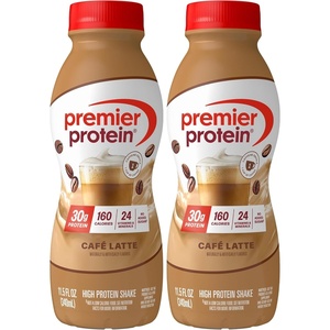 Premier Protein Shake, Café Latte, 30g Protein, No Added Sugar, 24 Vitamins & Minerals to Support Immune Health, 11.5 fl oz, 1 Pack(11.5 Fl Oz (Pack of 2))