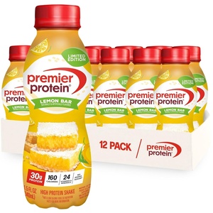 Premier Protein Shake, Cookie Dough, 30g Protein, No Added Sugar, 24 Vitamins & Minerals to Support Immune Health, Gluten-Free, 11.5 fl oz (12 Pack)(Lemon Bar)