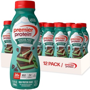Premier Protein Shake, Cookie Dough, 30g Protein, No Added Sugar, 24 Vitamins & Minerals to Support Immune Health, Gluten-Free, 11.5 fl oz (12 Pack)(Winter Mint (Coming Winter))