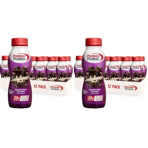 Premier Protein Shake INDULGENCE, Decadent Dark Chocolate, 30g Protein, 170 Calories, 3g Sugar, 11.5 fl oz, 12 Pack (Packaging May Vary)(Dark Chocolate)