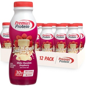 Premier Protein Shake INDULGENCE, Decadent Dark Chocolate, 30g Protein, 170 Calories, 3g Sugar, 11.5 fl oz, 12 Pack (Packaging May Vary)(White Chocolate Raspberry)