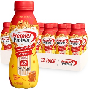 Premier Protein Shake, LIMITED EDITION Salted Caramel Popcorn, 30g Protein, 1g Sugar, 24 Vitamins & Minerals to Support Immune Health, Gluten-Free, 11.5 fl oz (12 Pack)