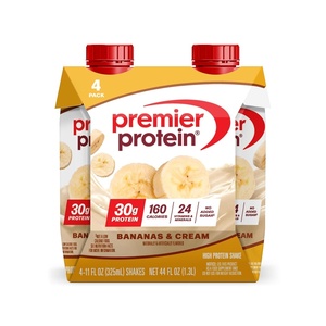 Premier Protein Shake, Vanilla, 30g Protein, No Added Sugar, 24 Vitamins & Minerals to Support Immune Health, 11 fl oz, 4 Pack(Banana)