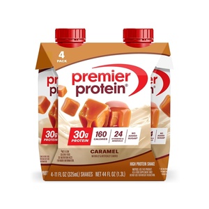 Premier Protein Shake, Vanilla, 30g Protein, No Added Sugar, 24 Vitamins & Minerals to Support Immune Health, 11 fl oz, 4 Pack(Caramel)