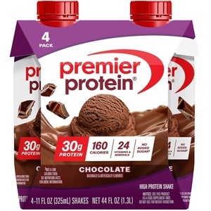 Premier Protein Shake, Vanilla, 30g Protein, No Added Sugar, 24 Vitamins & Minerals to Support Immune Health, 11 fl oz, 4 Pack(Chocolate)
