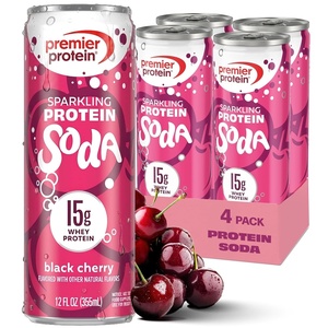 Premier Protein Sparkling Protein Soda, Grapefruit, 15g Whey, 12 Pack | Soft Drink with Benefits, 5 Ingredients, No Artificial Colors or Flavors, 3g Sugar, 12 oz(Black Cherry)