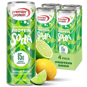 Premier Protein Sparkling Protein Soda, Grapefruit, 15g Whey, 12 Pack | Soft Drink with Benefits, 5 Ingredients, No Artificial Colors or Flavors, 3g Sugar, 12 oz(Lemon Lime)