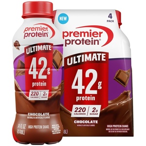 Premier Protein ULTIMATE 42g High Protein Shake, Vanilla, 12 Pack | 220 Calories, 2g Sugar, 24 Vitamins & Minerals, Supports Muscle Health, Gluten-Free, Protein Snack, 14 oz(Chocolate)